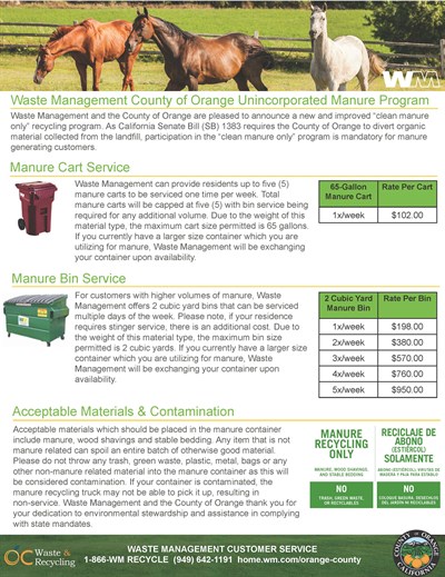 Orange County Manure Recycling Flyer Revised 2021